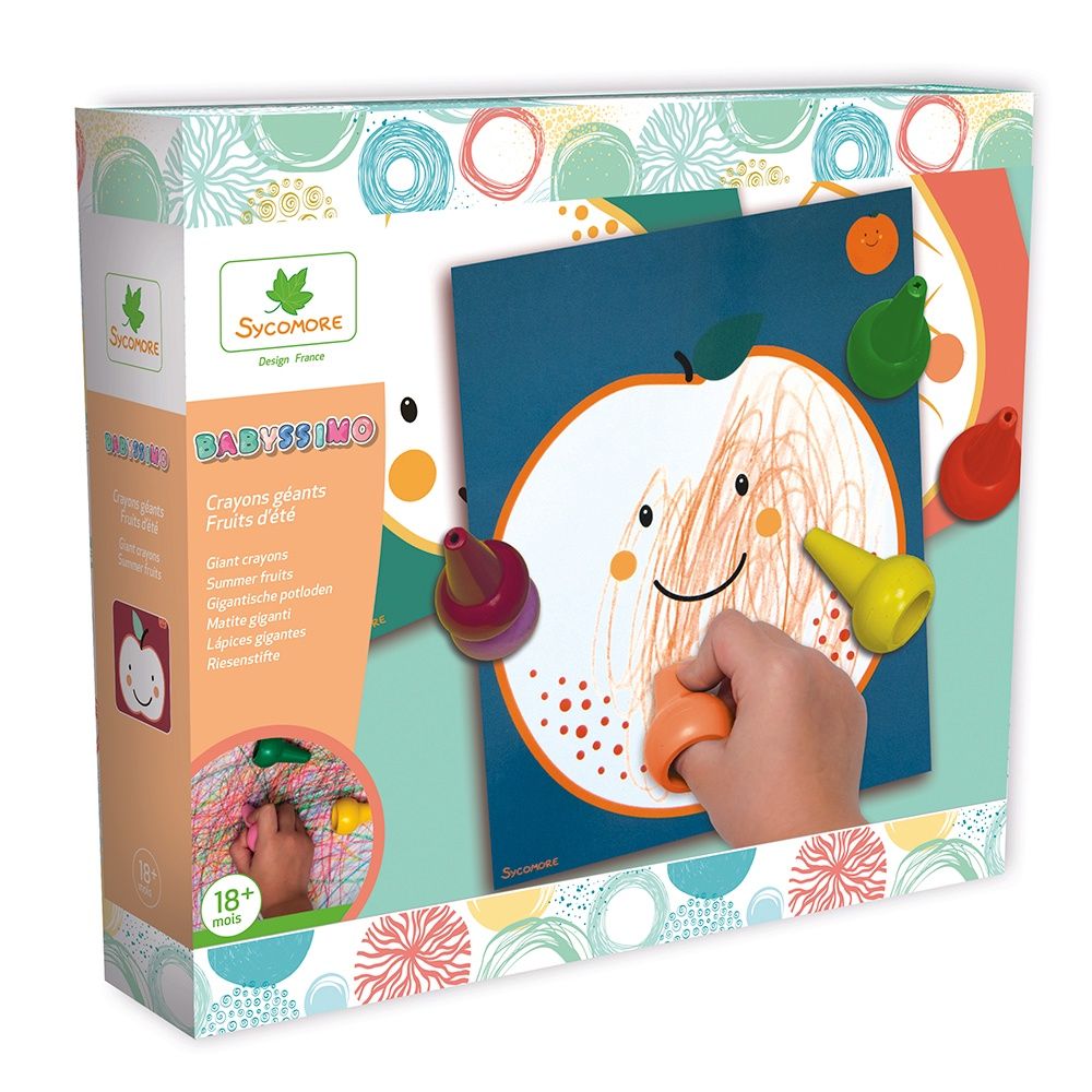 BABYSSIMO - CRAYONS GÉANTS: FRUITS D'ÉTÉ