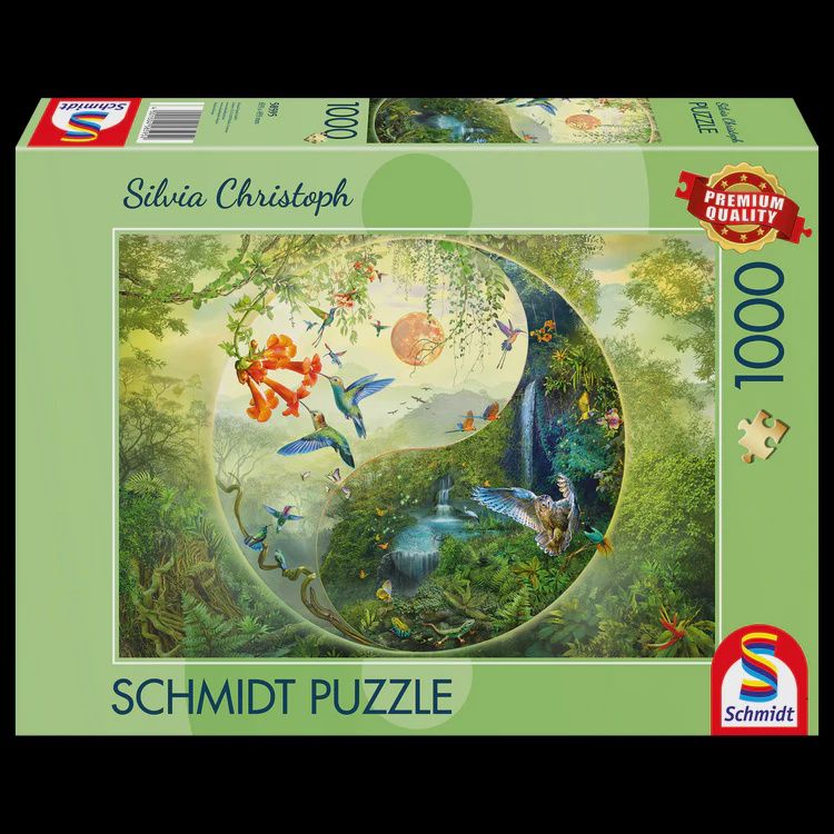 CASSE-TÊTE 1000 PIÈCES SCHMIDT - YIN &amp; YANG DANS LA FORÊT DE COLIBRI
