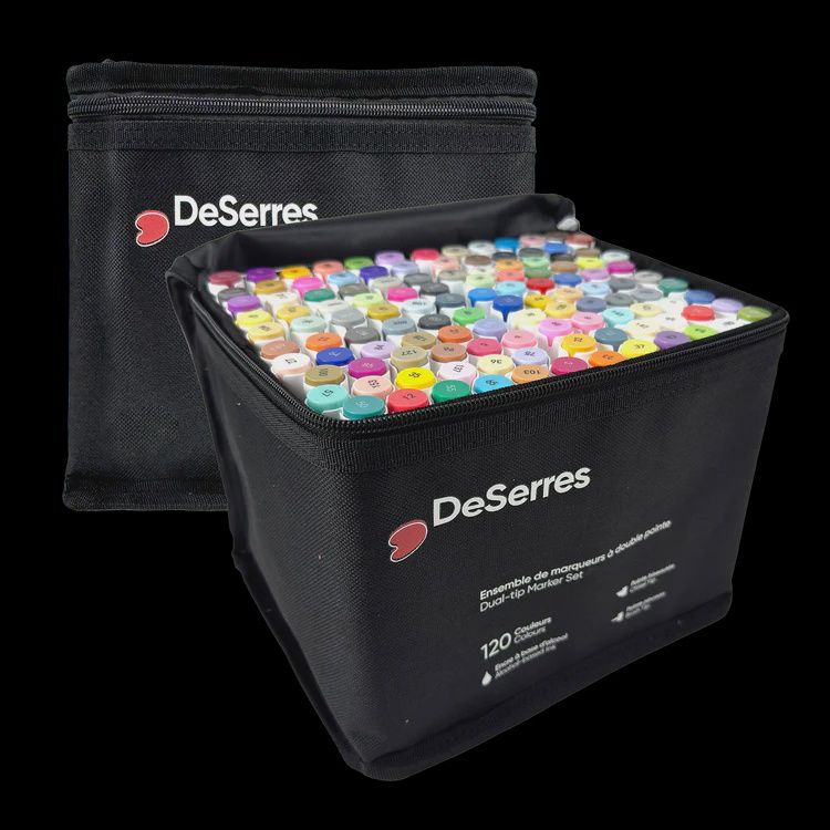 DESERRES - ENSEMBLE DE 120 MARQUEURS ALCOOL DOUBLE POINTE
