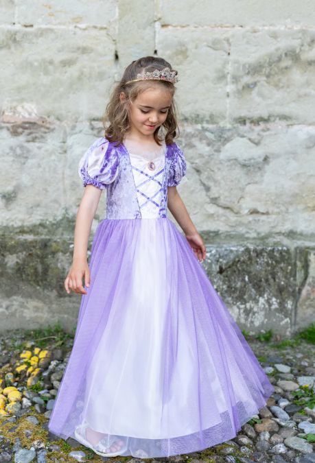 ROBE DE PRINCESSE VELOUR LILA 3-4 ANS