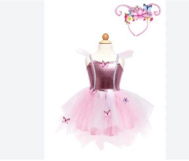 ROBE PAPILLON DES BOIS AVEC SERRE-TÊTE 5-6 ANS