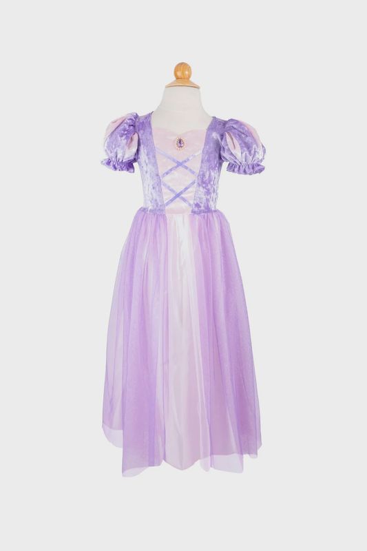 ROBE DE PRINCESSE VELOUR LILAS 5-6 ANS
