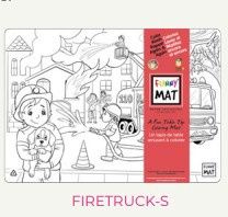 FUNNY MAT - PETIT NAPPERON À COLORIER CAMION DE POMPIER
