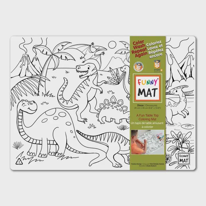 FUNNY MAT - PETIT NAPPERON À COLORIER DINOSAURES