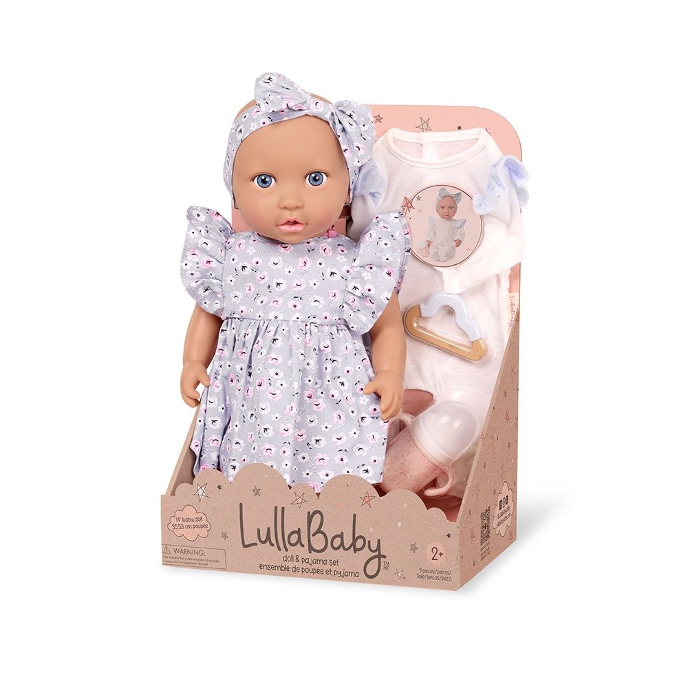 LULLABABY - POUPÉE 35 CM ROBE BLEU &amp; PYJAMA