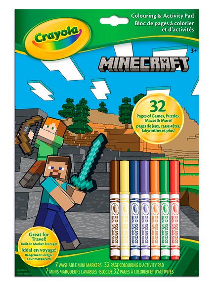 CRAYOLA - BLOC À COLORIER ET ACTIVITÉS MINECRAFT