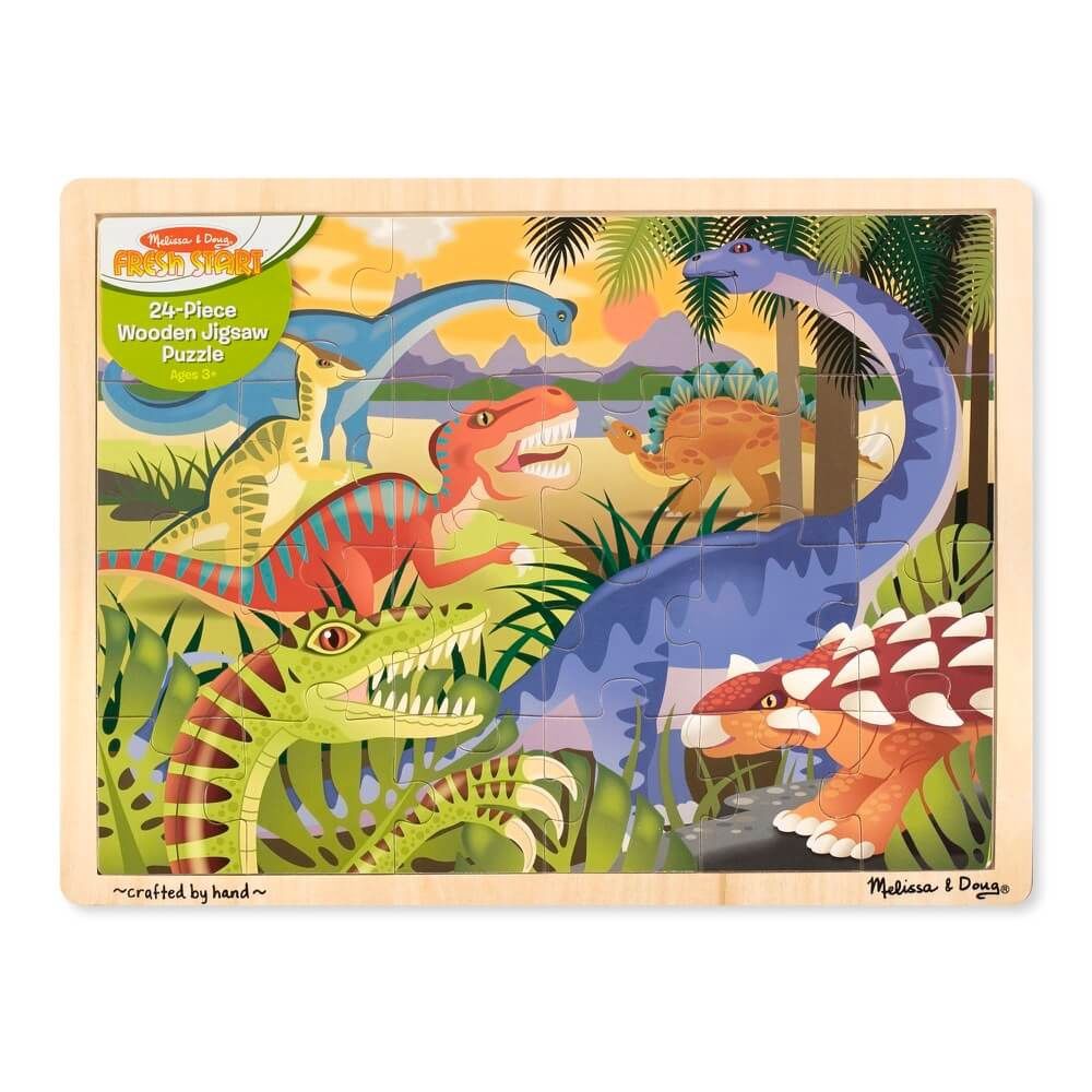 CASSE-TÊTE 24 PIÈCES EN BOIS MELISSA &amp; DOUG -DINOSAURES