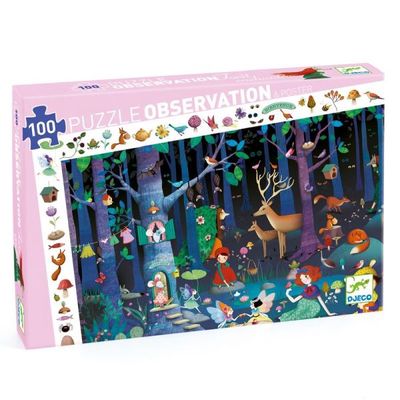 CASSE-TÊTE 100 PIÈCES D'OBSERVATION DJECO - FORÊT ENCHANTÉE