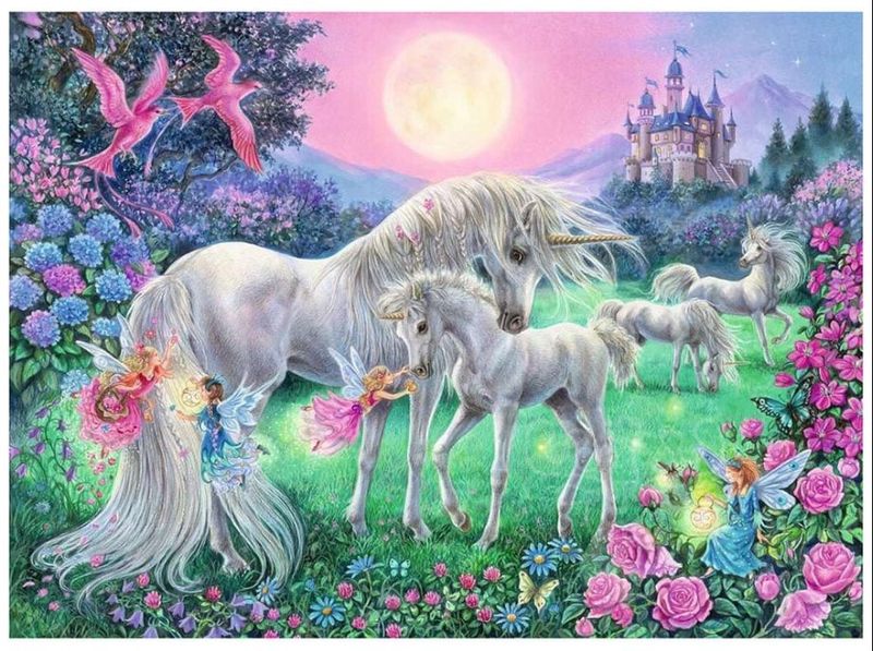 CASSE-TÊTE 100 PIÈCES RAVENSBURGER - LICORNES AU CLAIR DE LUNE