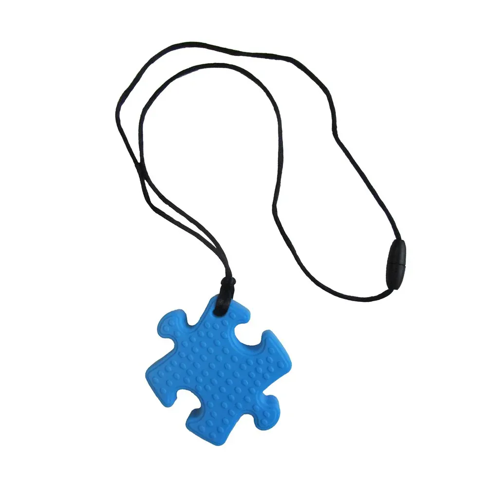Pendentif mâchouille - Casse-tête bleu