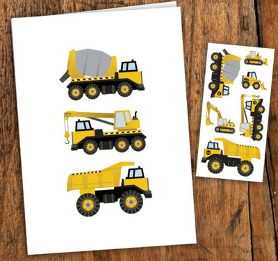 Carte de souhaits Pico tatoo - Les camions