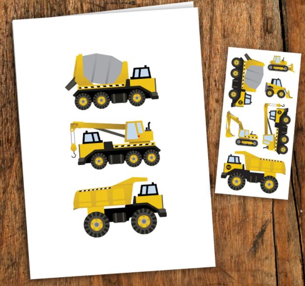 Carte de souhaits Pico tatoo - Les camions
