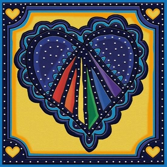 Broderie de diamants Jacarou - Coeur bleu nuit