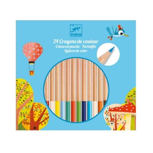 Djeco - 24 crayons de couleur