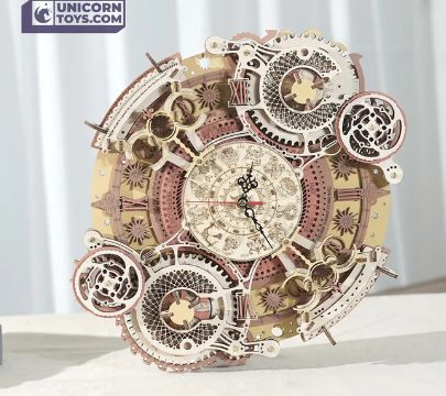 ROKR - Horloge au mur du zodiaque en bois à construire
