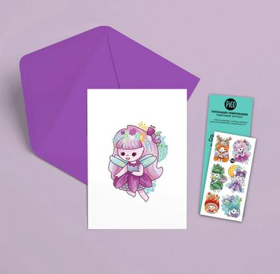 Carte de souhaits Pico tatoo - Les douces fées