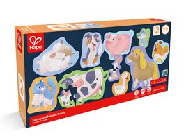 CASSE-TÊTE ÉVOLUTIF 2X 2-3-4-5 ET 6 PIÈCES HAPE - LES AMIS DE LA FERME