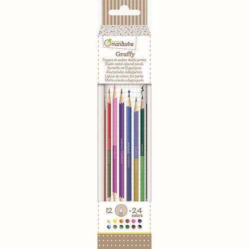 Tube 12 crayons couleur double pointes