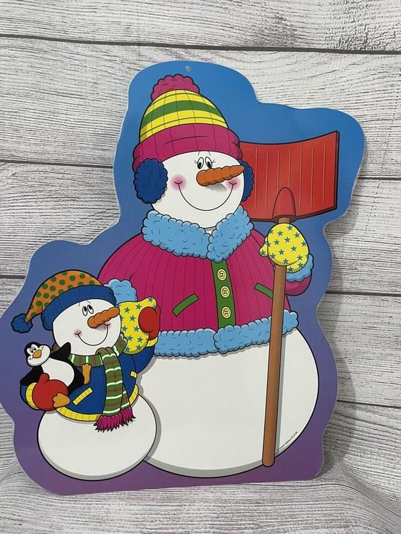 Décoration bonhomme de neige double face