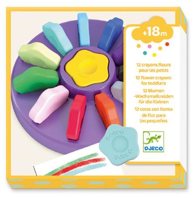 Djeco - 12 crayons fleurs pour petits
