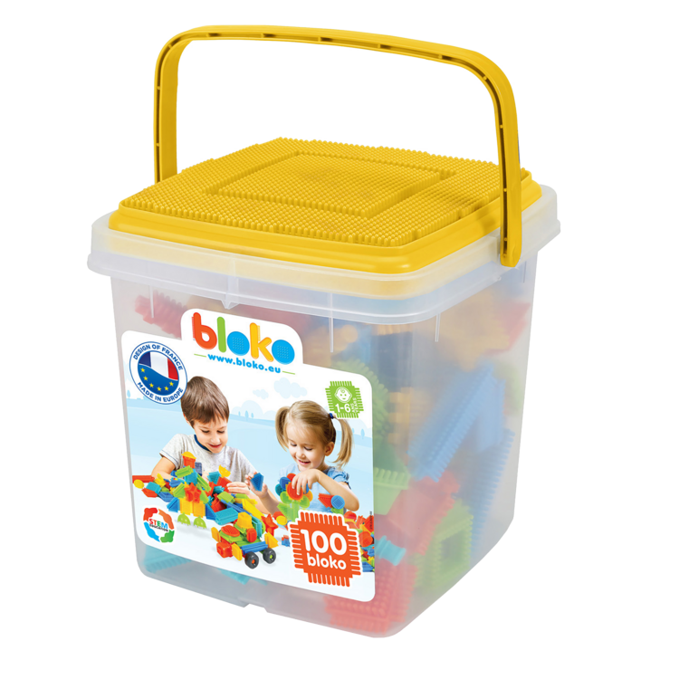 Bloko (bristle Block) - Baril jaune de 100 pièces