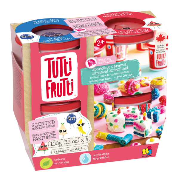 Pâte à modeler Tutti Frutti - 4 pots scintillants