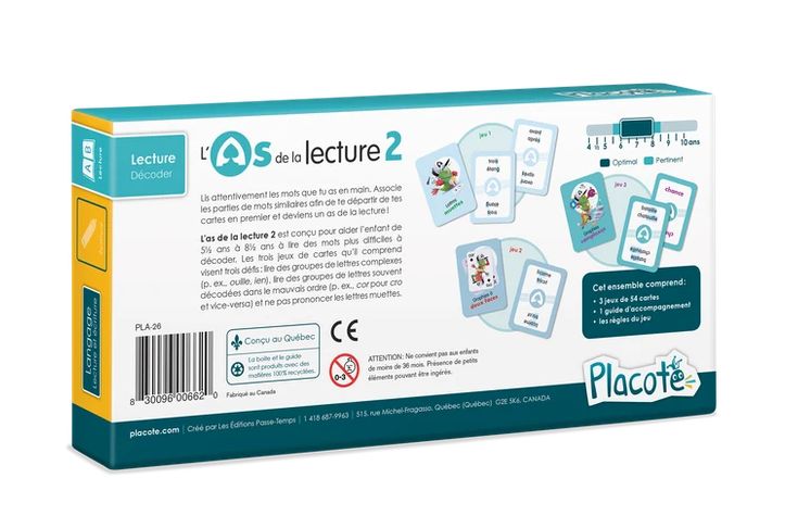 Placote - L'as de la lecture 2 (Lire par décodage)