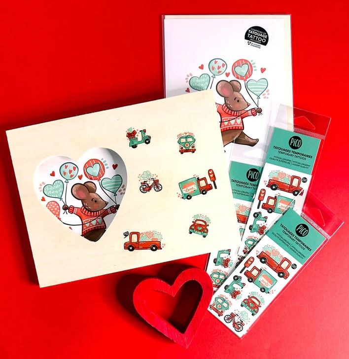 Carte de souhaits Pico tatoo - Livraison d'amour