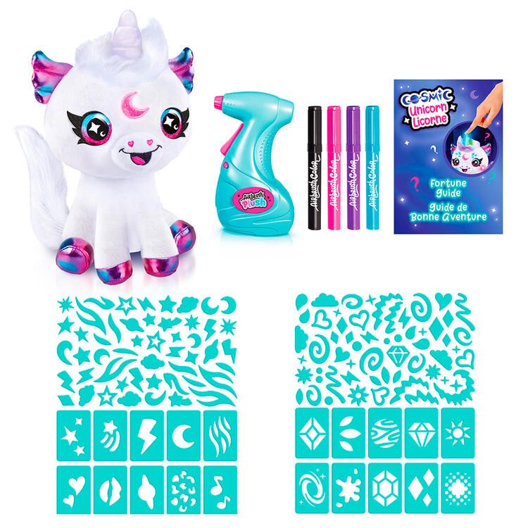 Airbrush - Peluche licorne cosmique lumière