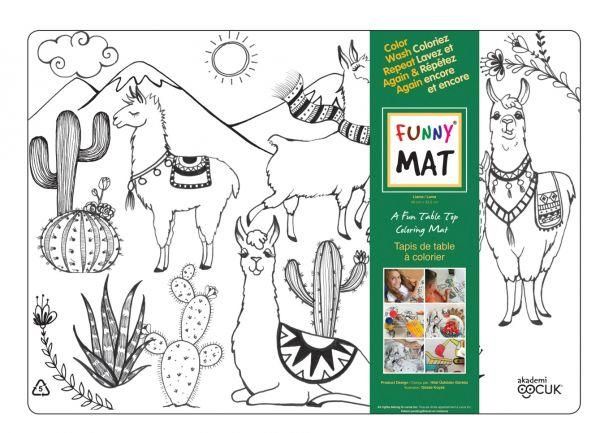 Funny Mat - Napperon à colorier réutilisable llama