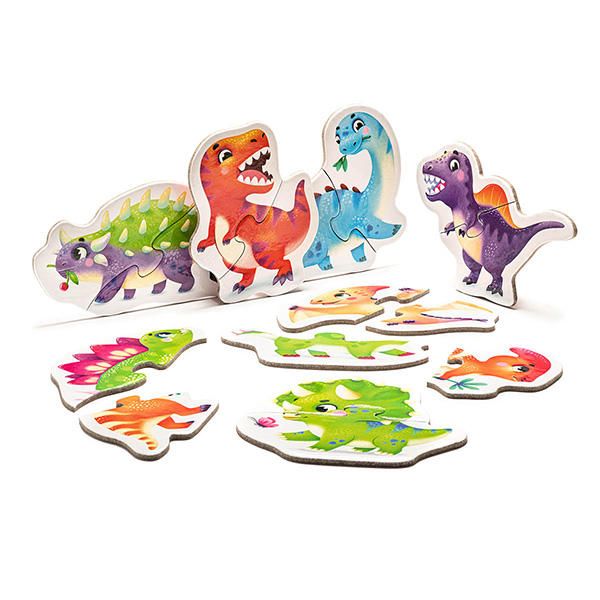Casse-tête 8 x 2 pièces Cubika - Joyeux dinosaures