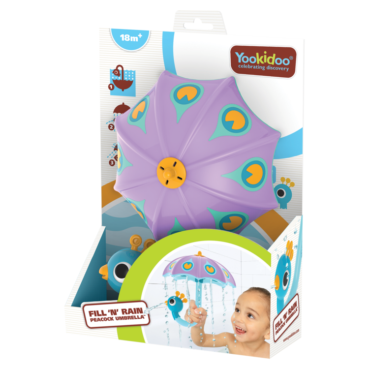 Yookidoo - Remplis &amp; pluie parapluie paon mauve