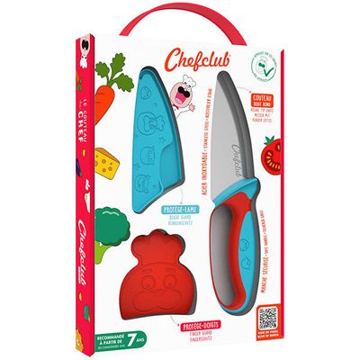 Chefclub - Couteau du chef bleu et rouge