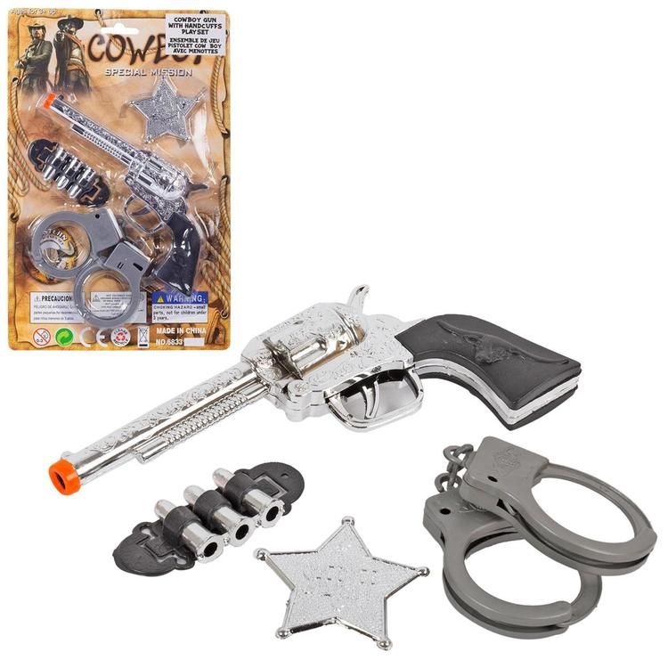Fusil de cowboy avec étoile et menottes