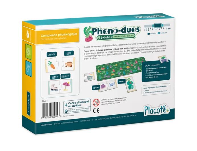Placote - Phono - duos: Syllabes (Conscience des syllabes)