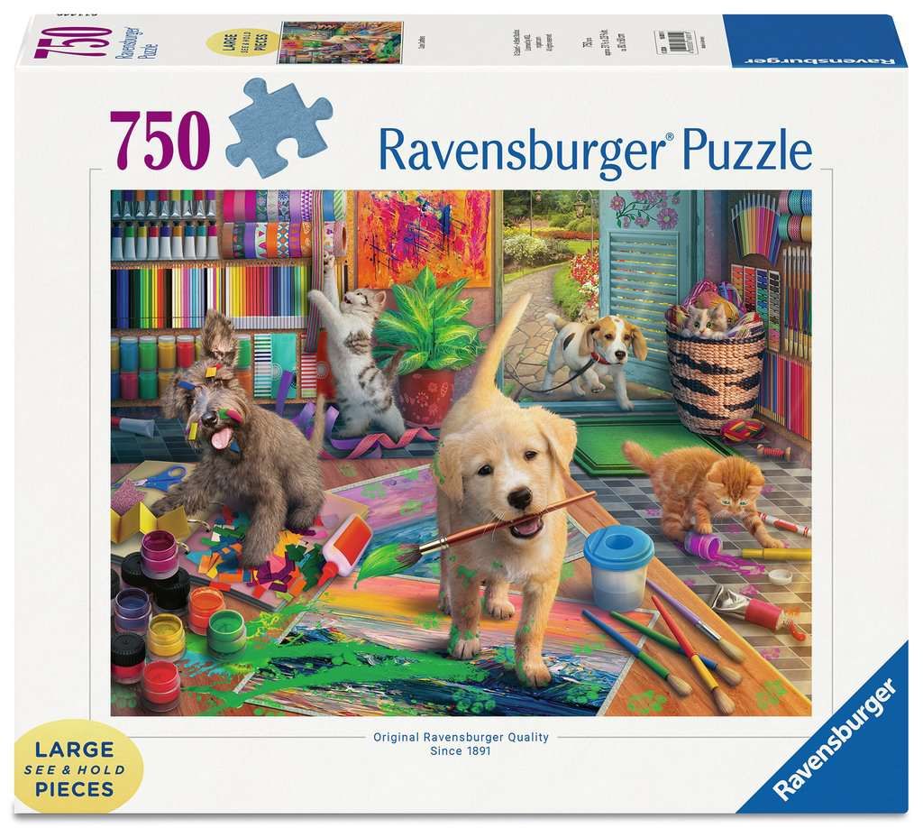 Casse-tête 750 pièces XL Ravensburger - Les petits chiots créatifs