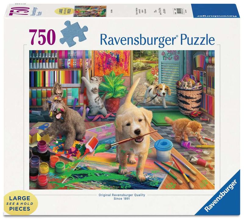 Casse-tête 750 pièces XL Ravensburger - Les petits chiots créatifs