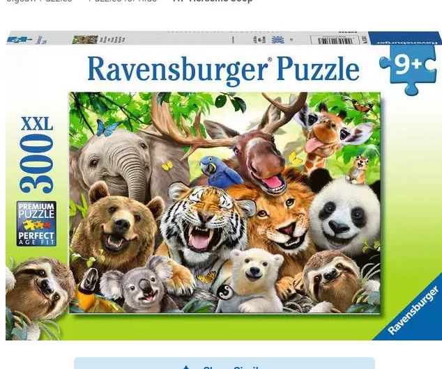 Casse-tête 300 pièces Ravensburger - Selfie des animaux sauvages