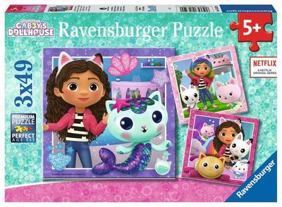 CASSE-TÊTE 3 X 49 PIÈCES RAVENSBURGER - L'HEURE DE JOUER AVEC GABBY