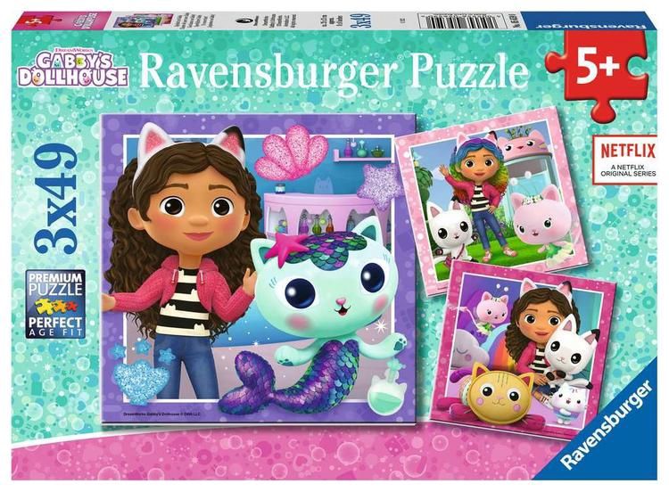 CASSE-TÊTE 3 X 49 PIÈCES RAVENSBURGER - L'HEURE DE JOUER AVEC GABBY