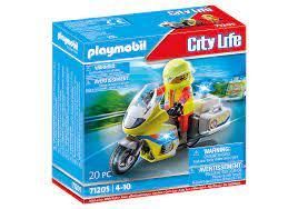 Playmobil 71205 - Urgentiste avec moto et effet lumière