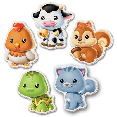 CASSE-TÊTE ÉVOLUTIF 5 X 3-4 OU 5 PIÈCES EDUCA - ANIMAUX