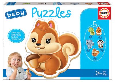 Casse-tête évolutif 5 x 3-4 ou 5 pièces Educa - Animaux