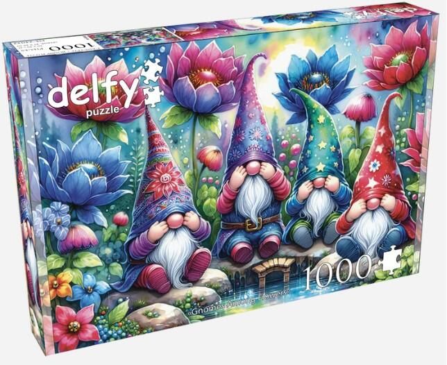 Casse-tête 1000 pièces Delfy - Gnomes Among Flowers