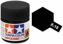 Peinture Tamiya noir semi-brillant acrylique X-18