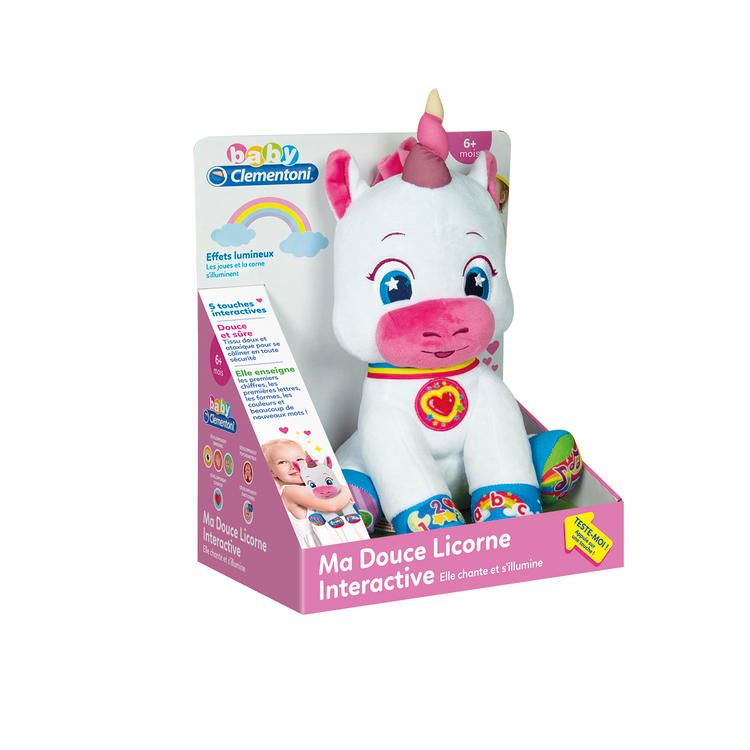 Baby Clementoni - Peluche licorne parlante