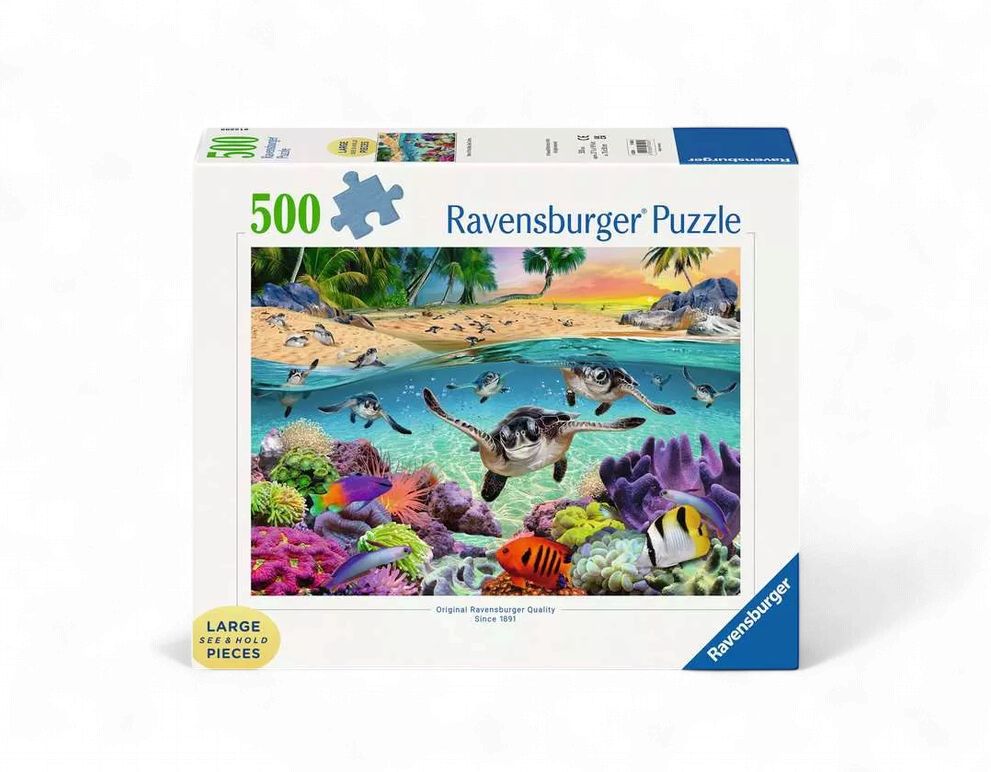 Casse-tête 500 pièces XL Ravensburger - La courses des bébés tortues