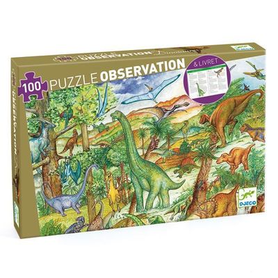 Casse-tête 100 pièces observation Djeco - Dinosaures