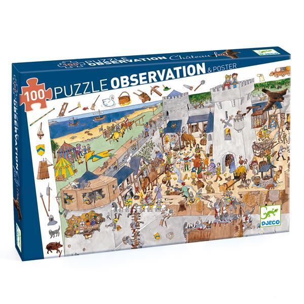 Casse-tête 100 pièces observation Djeco - Château fort