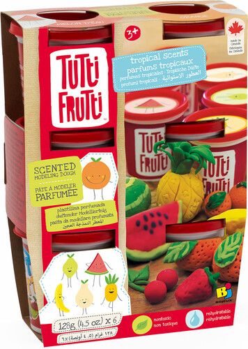 Pâte à modeler Tutti Frutti - Parfum tropicaux 6 pots